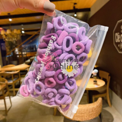 Elastice pentru codite Cod EL042GG, set 100 bucati Purple mixt